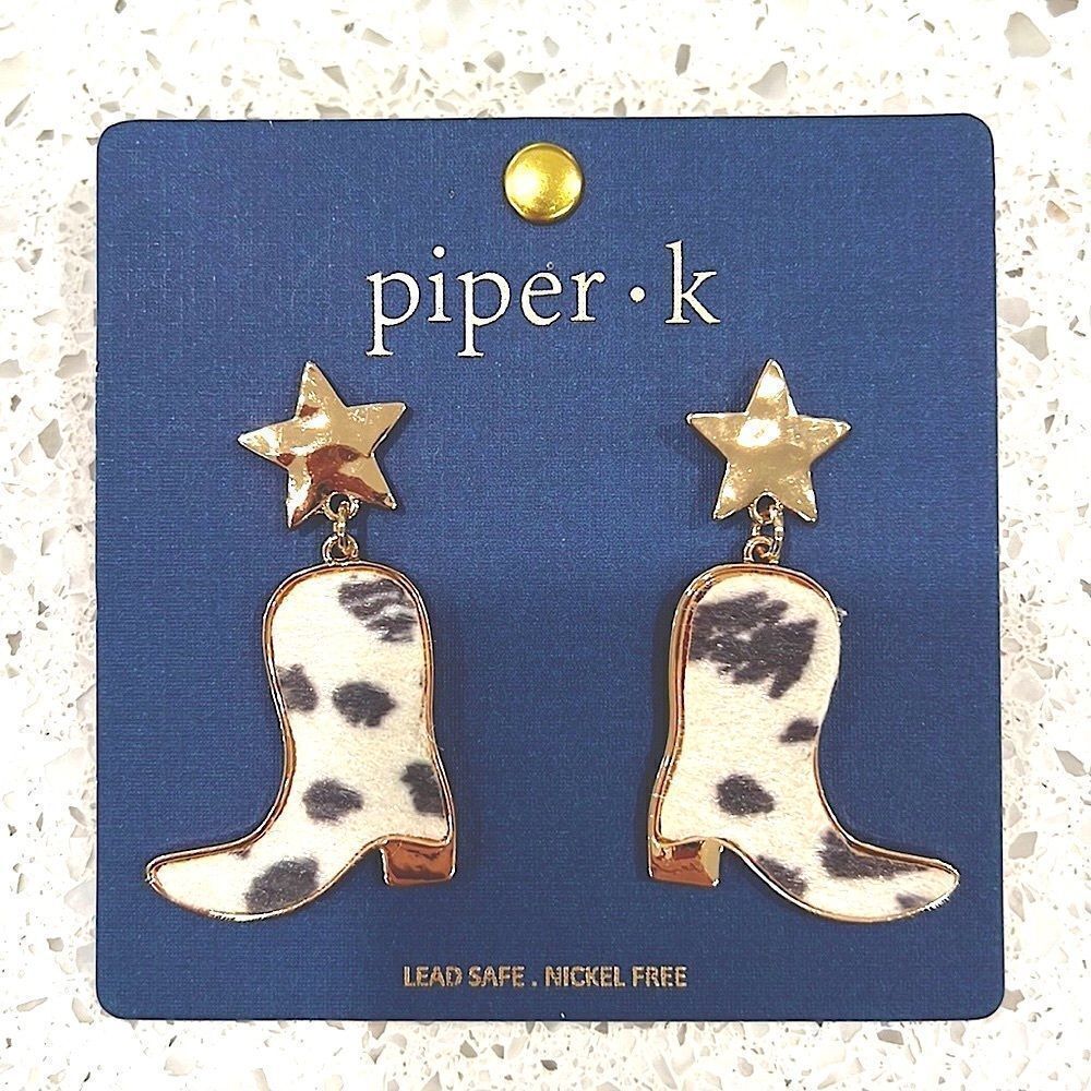 New Piper-K Cowboy Boots Earrings